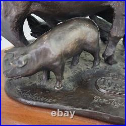 Rare Troy Anderson Don Tyson Farm Yard Animals Bronze Sculpture Signed