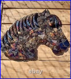 Rasp Horse Head Gorgeous Colors Shimmer in Sun or Light Hand Crafted