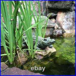 Realistic Alligator Gator Sculpture Statue Lifelike Yard Pool Garden Pond Figure