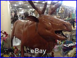 Recycled Metal Life Size Elk Sculpture Statue Yard Ornament
