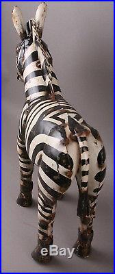 Recycled Metal Welded African Zebra 24 Tall x 24 wide Yard Art Sculpture