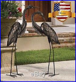 Regal Art Bronze Standing Heron Garden Yard Large metal bird Sculptures 45 NEW