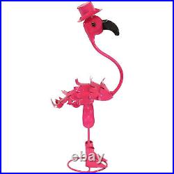 Rodeo Flamingos Indoor/Outdoor Metal Yard Art Statues Set of 5 by Sunnydaze
