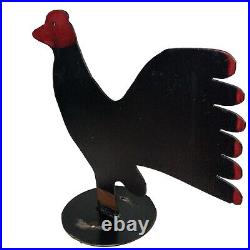 Rooster Chicken Folk Art Sculpture Metal Statue Vintage OOAK Home Yard