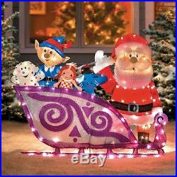 Rudolph Santa Sleigh Misfit Toys Figure 3-D Lighted Christmas Outdoor Yard Decor