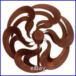 Rustic Country Style 75 Bronze Flower Windmill Stake Yard, Garden Sculpture