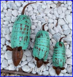 Rustic Metal Armadillo Yard Art Garden Decor