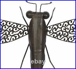 Rustic Metal Dragonfly Sculpture Garden Yard Art Wall Insect Hanging Patio Decor