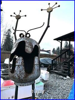 Rustic Metal Yard Art 73Tall Creature Minion? Monster Welded Propane Tank Tool