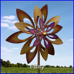 Rustic Style Dancing Sunflower Garden Windmill Outdoor Spinner Yard Sculpture