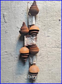 Rusty Metal Garden Stakes Set 6 Flowers Outdoor Yard Art Sculpture