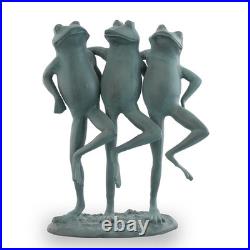 SPI Home Dancing Frog Trio Cast Aluminum Garden Sculpture 18.5 Inches High