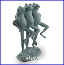 SPI Home Dancing Frog Trio Cast Aluminum Garden Sculpture 18.5 Inches High
