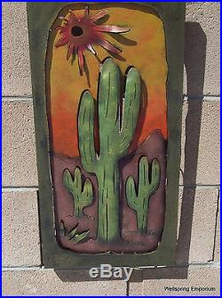 Saguaro Cactus 24 Framed Metal Wall Sculpture New Garden & Indoor Art, Yard Art