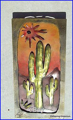 Saguaro Cactus 24 Framed Metal Wall Sculpture New Garden & Indoor Art, Yard Art