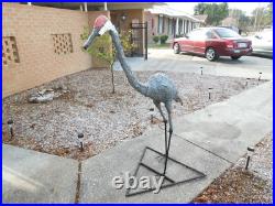 Sandhill Crane Garden Statue / Sculpture Lifesize Metal Frame Hand Made in USA