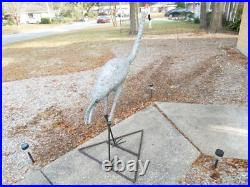 Sandhill Crane Garden Statue / Sculpture Lifesize Metal Frame Hand Made in USA