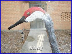 Sandhill Crane Garden Statue / Sculpture Lifesize Metal Frame Hand Made in USA