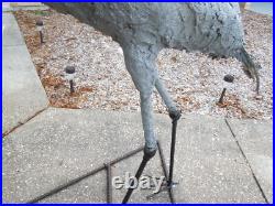 Sandhill Crane Garden Statue / Sculpture Lifesize Metal Frame Hand Made in USA