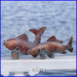 Set Of 2 Large Garden Statue Outdoor Yard Decor Koi Fish Sculpture Pond Fishes