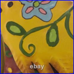 Set of 2 Flamingo Garden Statues Colorful Metal Sculpture Patio Yard Art Decor