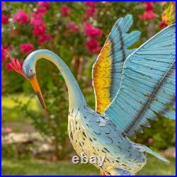 Set of 2 Large Colorful Painted Dancing Cranes