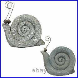 Set of 2 Whimsical Giant Large Garden Snail Statues Yard Art Sculpture Figurines