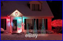 Set of 3 4-5-6 Ft Outdoor Christmas Tree Pre-Lit LED Yard Lawn Decoration Decor