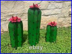 Set of 3 Handmade Metal Cactus, Metal Cactus, Metal Art, Yard Art, Garden Decor