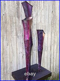 Set of 3 Vase Metal Art Sculpture Modern Yard Indoor/Outdoor Garden Holly Lentz