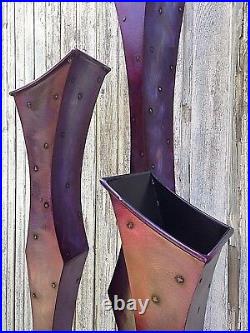 Set of 3 Vase Metal Art Sculpture Modern Yard Indoor/Outdoor Garden Holly Lentz