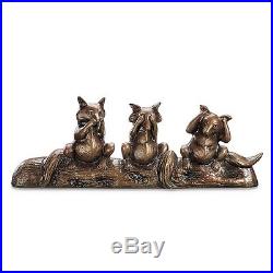 Set of 3 Wise Foxes Metal Garden Sculpture Yard Statue Lawn Ornaments, 20''W