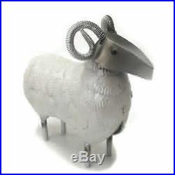 Sheep Lamb Statue Metal Ornament Iron Garden Sculpture Farm Yard Ram 30cm