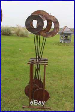 Small 54 Yard Sculpture Moving Pendulum Rustic Metal