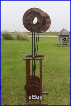 Small 54 Yard Sculpture Moving Pendulum Rustic Metal