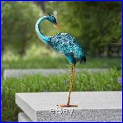 Solar Crane Statue Sculpture Garden Bird Yard Art Decor Lawn Home Heron Porch