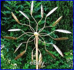 Stanwood Wind Sculpture Kinetic Copper Dual Spinner Spinning Yard Lawn Decor