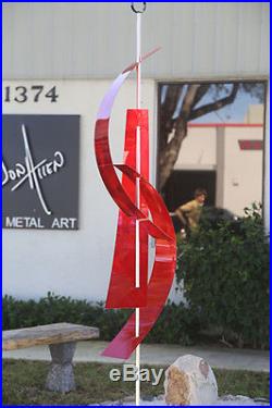Statements2000 Abstract Metal Sculpture Yard Art Jon Allen Red Maritime Massive