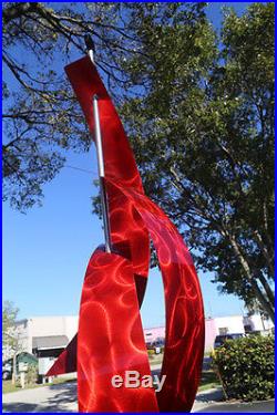 Statements2000 Abstract Metal Sculpture Yard Art Jon Allen Red Maritime Massive