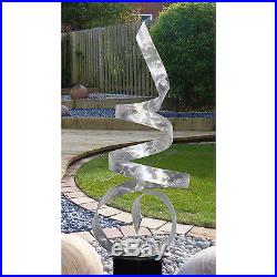 Statements2000 Large Abstract Metal Sculpture Outdoor Yard Art Silver Sea Breeze