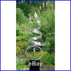 Statements2000 Large Abstract Metal Sculpture Outdoor Yard Art Silver Sea Breeze