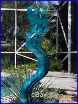 Statements2000 Metal Sculpture Abstract Aqua Blue Yard Garden Decor by Jon Allen
