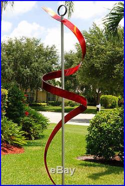 Statements2000 Metal Sculpture Abstract Outdoor Yard Art Decor Red Ribbon Dancer
