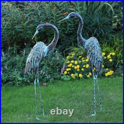 Steady Decorative Metal Crane Statues Durable Outdoor Accent, 42-46 Inch Sizes