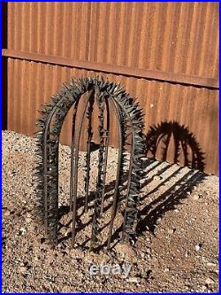 Steel barrel cactus yard sculpture