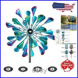 Stunning Dual Spinning Wind Spinner 72in Yard Sculpture for All Seasons