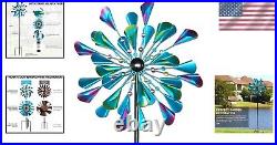 Stunning Dual Spinning Wind Spinner 72in Yard Sculpture for All Seasons