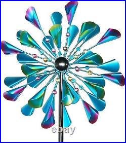 Stunning Dual Spinning Wind Spinner 72in Yard Sculpture for All Seasons