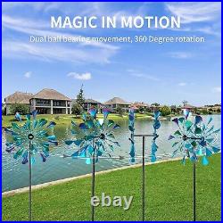 Stunning Dual Spinning Wind Spinner 72in Yard Sculpture for All Seasons