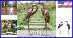 Stunning Set of 2 Bronze Crane Statues 27.56
